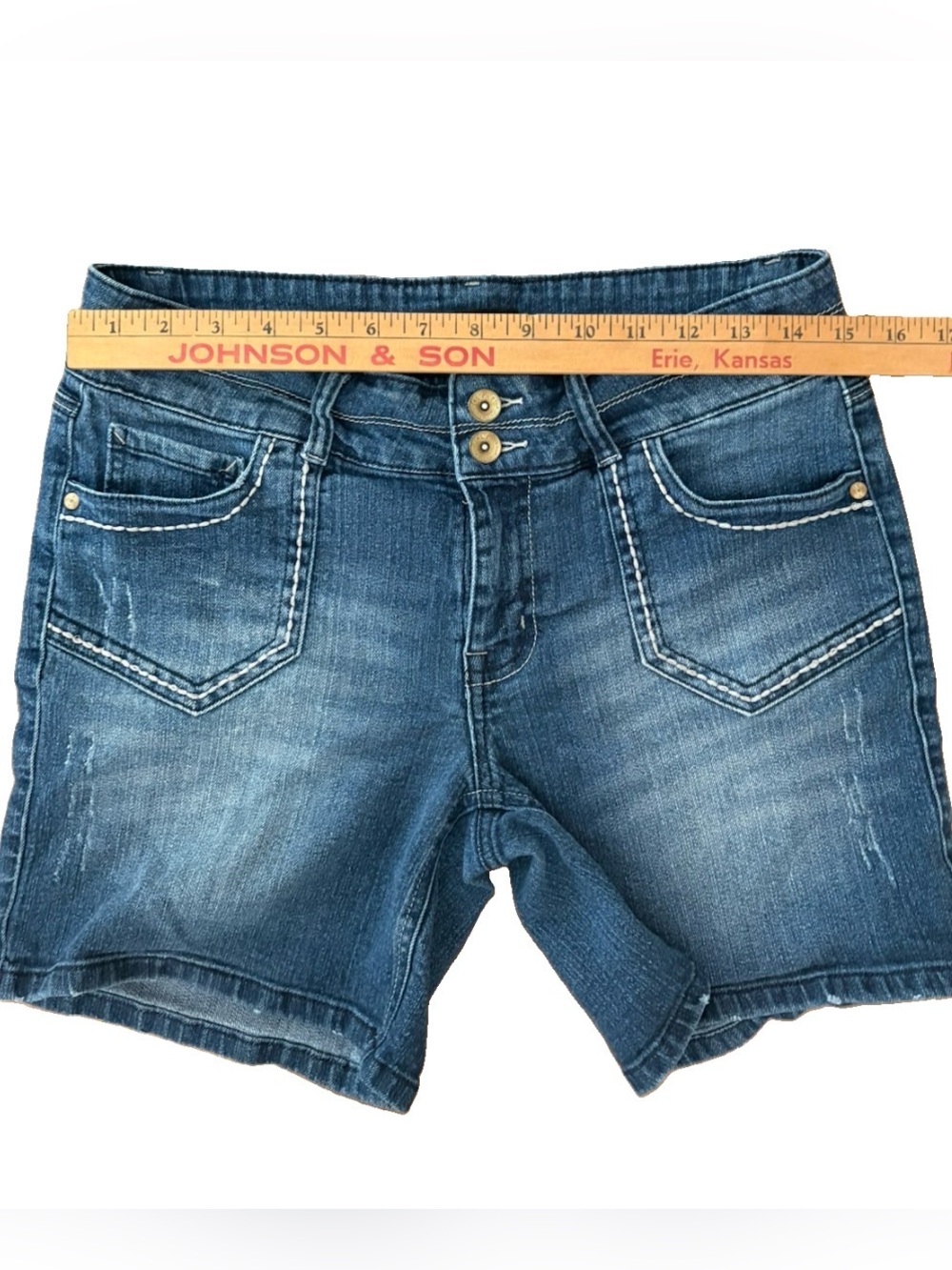 lei Blue Faded Denim Jean Shorts